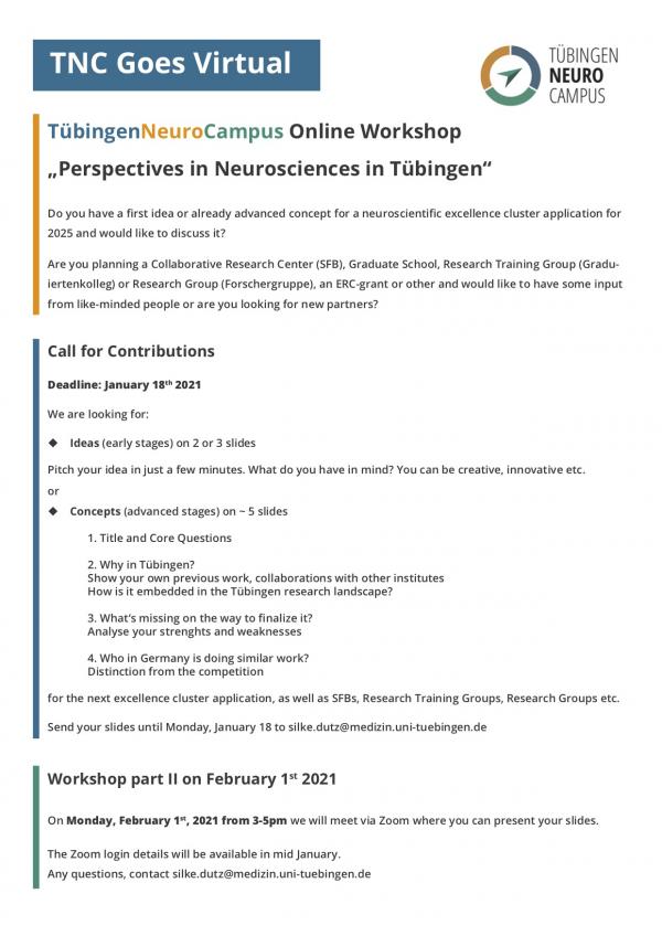 TNC Excellence Workshop CallforContributions