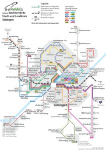 Tübingen night time bus network